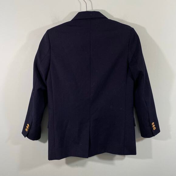 Lands End Boy's Navy Wool Blend Gold Button Blazer Size 12 - Picture 8 of 8